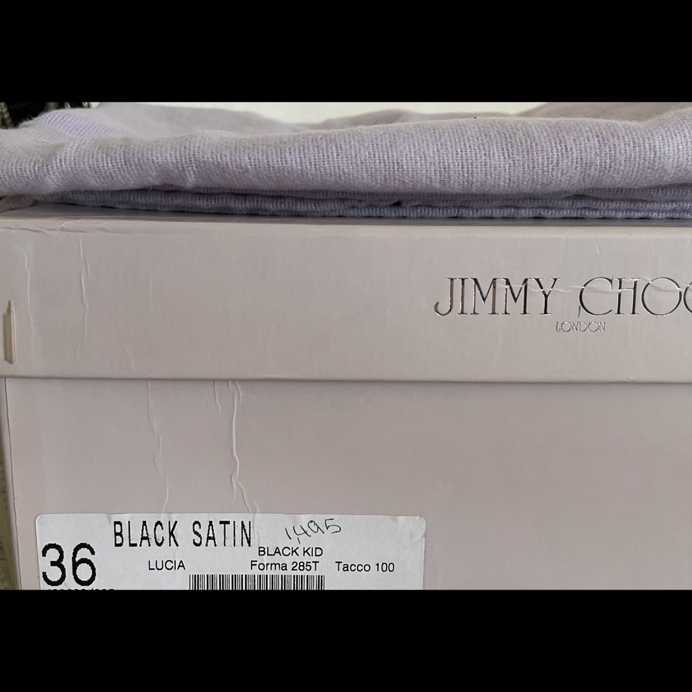 Jimmy Choo lucia black satin chains crystal boot 6 - Picture 10 of 11